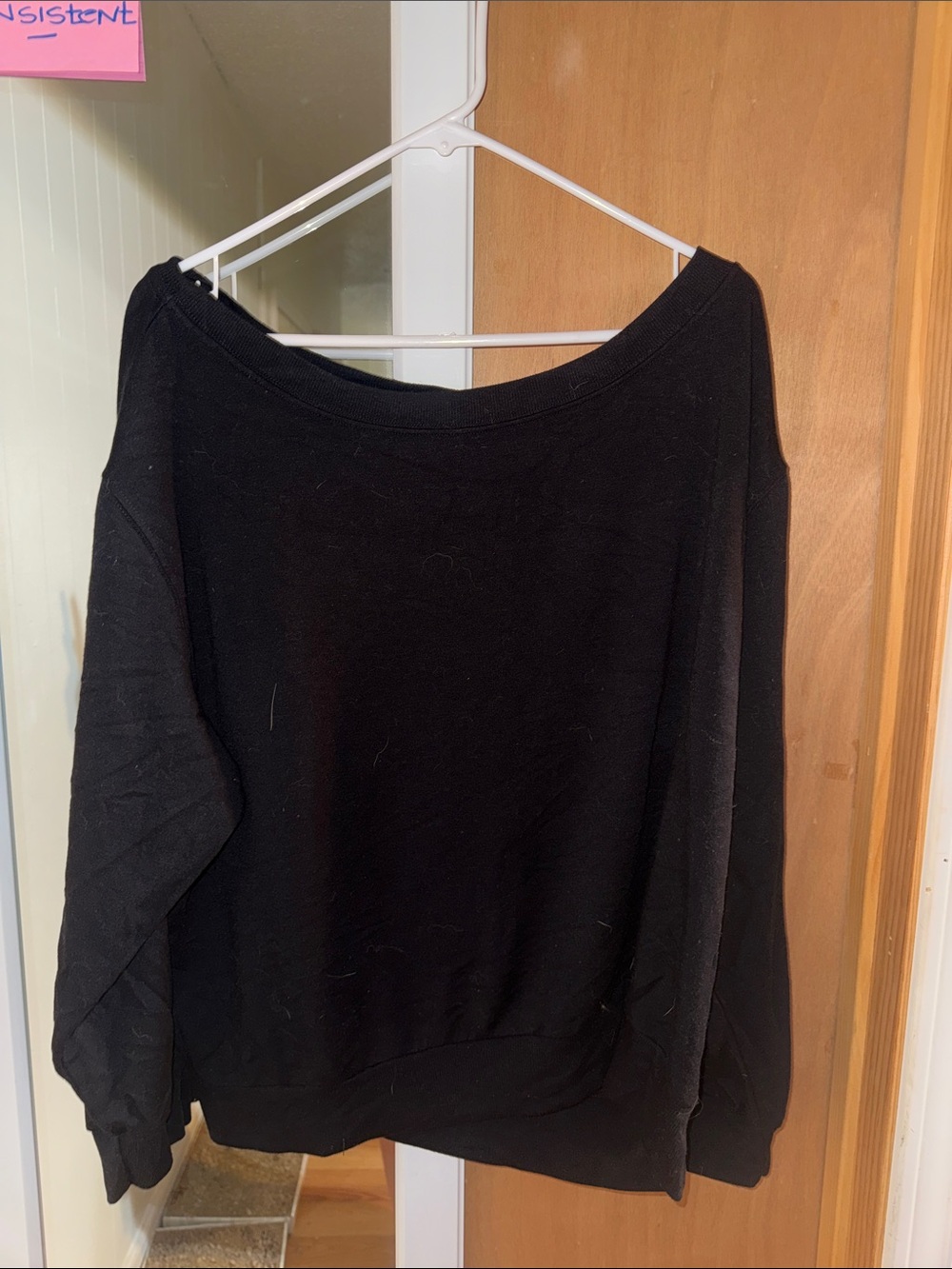 Black Off-the-Shoulder Women's Sweater - Cozy Relaxed Pullover